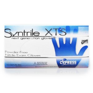 Exam Glove Syntrile   XTS Small NonSterile Nitrile Standard Cuff Length Textured Fingertips Blue Chemo Tested