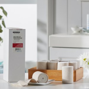 Elastic Bandage McKesson 3 Inch X 4-1/2 Yard Standard Compression Single Hook and Loop Closure Tan NonSterile