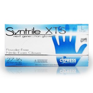 Exam Glove Syntrile   XTS Large NonSterile Nitrile Standard Cuff Length Textured Fingertips Blue Chemo Tested