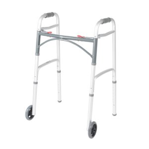 Folding Walker Adjustable Height McKesson Aluminum Frame 350 lbs. Weight Capacity 32 to 39 Inch Height