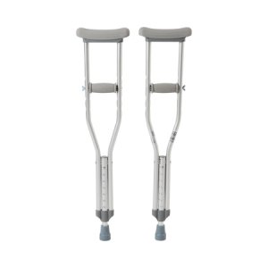 Underarm Crutches McKesson Aluminum Frame Child 175 lbs. Weight Capacity Push Button / Wing Nut Adjustment