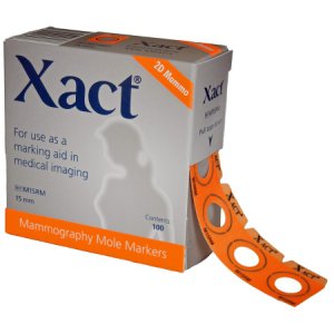 Mammography Mole Marker Xact   Orange 15 mm Circle 3/4 X 1 Inch