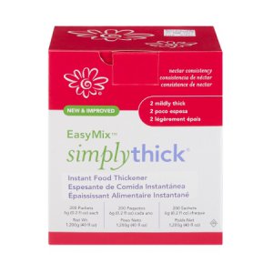 Food and Beverage Thickener SimplyThick   Easy Mix 6 Gram Individual Packet Unflavored Gel Nectar Consistency