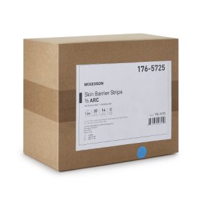 Skin Barrier Strip McKesson Moldable, Standard Wear Adhesive without Tape Without Flange Universal System Hydrocolloid 1/2 Curve 1 Inch W