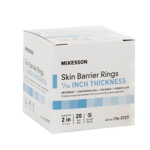 Skin Barrier Ring McKesson Moldable, Standard Wear Adhesive without Tape Without Flange Universal System Hydrocolloid 2 Inch Diameter X 1/16 Inch Thickness
