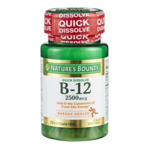 Vitamin Supplement Nature's Bounty   Vitamin B12 2500 mcg Strength Tablet 75 per Bottle
