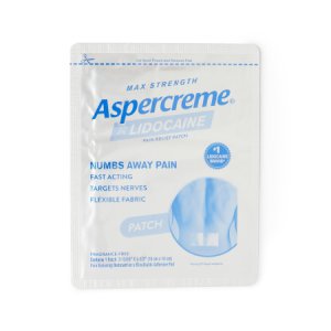 Topical Pain Relief Aspercreme   4% Strength Lidocaine Patch 5 per Box