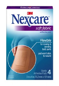 Adhesive Strip Nexcare    3 X 4 Inch Fabric Rectangle Tan Sterile