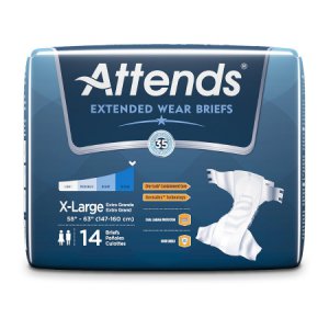 Unisex Adult Incontinence Brief Attends   Overnight X-Large Disposable Heavy Absorbency