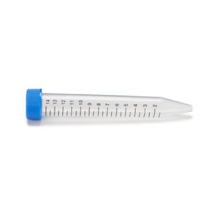 McKesson Centrifuge Tube Conical Bottom Plain 17 X 120 mm 15 mL Blue Screw Cap Polypropylene Tube