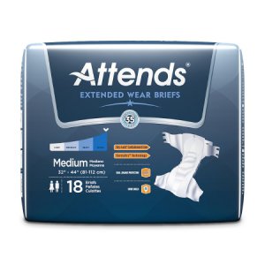 Unisex Adult Incontinence Brief Attends   Overnight Medium Disposable Heavy Absorbency