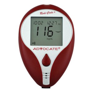 Blood Glucose Meter Advocate   Redi-Code 5 Second Results Stores Up To 400 Results , 7 , 14 and 30 Day Averaging No Coding Required