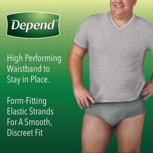 Male Adult Absorbent Underwear Depend   FIT-FLEX   Pull On with Tear Away Seams Large Disposable Heavy Absorbency