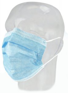 Procedure Mask FluidGard   Anti-fog Foam Pleated Earloops One Size Fits Most Blue NonSterile ASTM Level 3 Adult