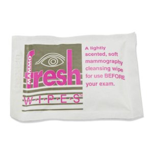 Mammography Wipe Freshwipes    Individual Packet Water / Alcohol / Potassium Sorbate Scented 50 Count