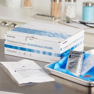Ultrasound Transducer Cover Kit McKesson 5-1/2 X 24 Inch Polyurethane Sterile For use with Ultrasound External Probe