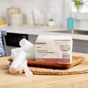 Conforming Bandage McKesson Cotton / Polyester 4 Inch X 4-1/10 Yard Roll Shape NonSterile