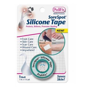Medical Tape Sore Spot   Waterproof Silicone 1 Inch X 1-1/2 Yard White NonSterile