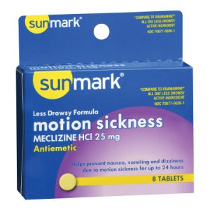 Nausea Relief sunmark   25 mg Strength Tablet 8 per Box