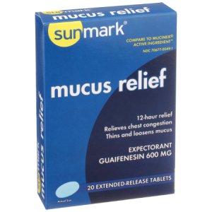 Cold and Cough Relief sunmark   mucus E.R.    600 mg Strength Extended Release Tablet 20 per Box