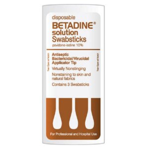 Impregnated Swabstick Betadine   10% Strength Povidone-Iodine Individual Packet NonSterile