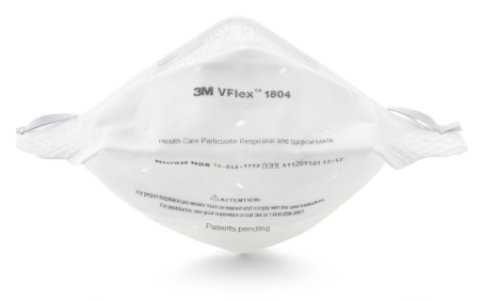 Particulate Respirator / Surgical Mask 3M    VFlex    Medical N95 Flat Fold Elastic Strap One Size Fits Most White NonSterile ASTM F1862 Adult