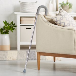 Round Handle Cane McKesson Aluminum 28-3/4 to 37-3/4 Inch Height Silver