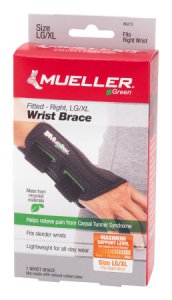 Wrist Brace Mueller   Green Plastic / Spandex Right Hand Black Large / X-Large