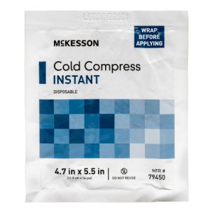 Instant Cold Pack MooreBrand   General Purpose 4-7/10 X 5-1/2 Inch Plastic / Ammonium Nitrate / Water Disposable