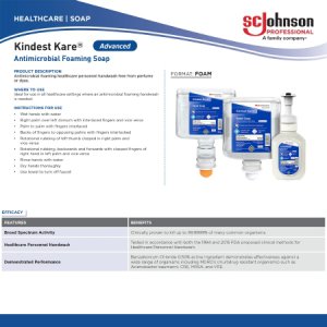 Antimicrobial Soap Kindest Kare   Advanced Foaming 1,000 mL Dispenser Refill Bottle Unscented