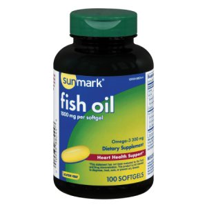 Omega 3 Supplement sunmark   Fish Oil 1000 mg Strength Softgel 100 per Bottle