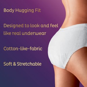Female Adult Absorbent Underwear TENA   Women    Super Plus Pull On with Tear Away Seams Small / Medium Disposable Heavy Absorbency