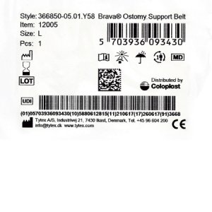 Ostomy Support Belt Brava   Large, 34 to 39 Inch Waist, White