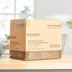 Conforming Bandage McKesson Cotton / Polyester 4 Inch X 4-1/10 Yard Roll Shape Sterile