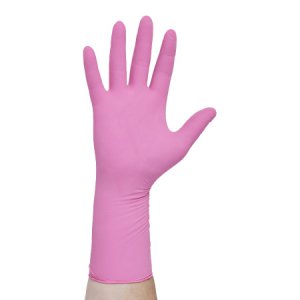 Exam Glove PINK UNDERGUARD Medium NonSterile Nitrile Extended Cuff Length Textured Fingertips Pink Chemo Tested