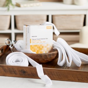 Elastic Net Retainer Dressing McKesson Tubular Elastic 10 Inch X 25 Yard (25.4 cm X 22.9 m) Size 3 White Medium Hand / Small Arm / Leg / Foot NonSterile