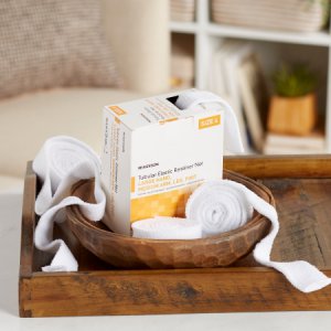 Elastic Net Retainer Dressing McKesson Tubular Elastic 10-1/2 Inch X 25 Yard (26.7 cm X 22.9 m) Size 4 White Large Hand / Medium Arm / Leg / Foot NonSterile