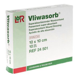 Super Absorbent Dressing Vliwasorb   4 X 4 Inch Polyethylene / Polypropylene / Cellulose / Sodium Polyacrylate Square Sterile