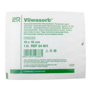 Super Absorbent Dressing Vliwasorb   4 X 4 Inch Polyethylene / Polypropylene / Cellulose / Sodium Polyacrylate Square Sterile