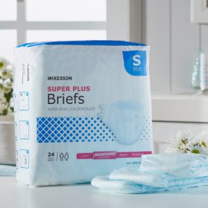 Unisex Adult Incontinence Brief McKesson Super Plus Small Disposable Moderate Absorbency