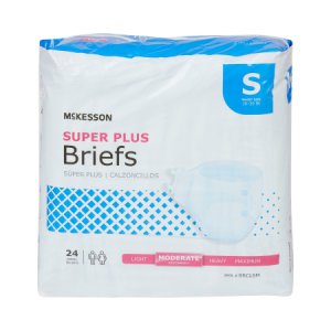 Unisex Adult Incontinence Brief McKesson Super Plus Small Disposable Moderate Absorbency