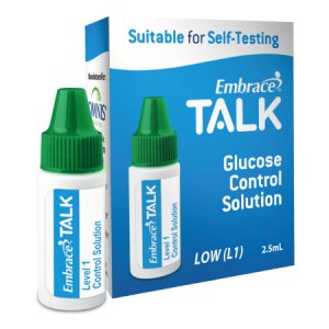 Blood Glucose Control Solution Embrace   Talk Blood Glucose Testing 2.5 mL Level 1