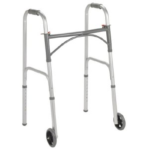 Folding Walker Adjustable Height McKesson Steel Frame 350 lbs. Weight Capacity 32 to 39 Inch Height