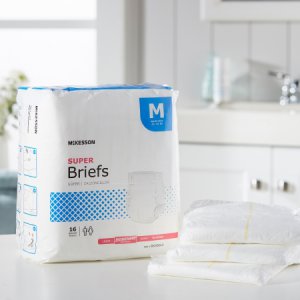 Unisex Adult Incontinence Brief McKesson Medium Disposable Moderate Absorbency