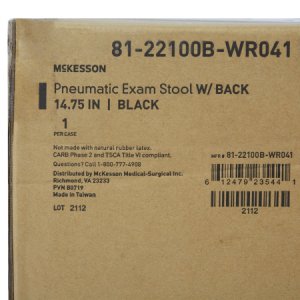 Exam Stool McKesson Backrest Pneumatic Height Adjustment 5 Casters Black