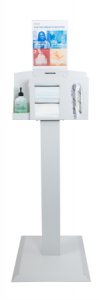 Hygiene Dispensing Station McKesson Floor Stand Quartz Beige 18 W X 59.10 H X 18 D Inch Aluminum / Cold Rolled Steel / PETG Plastic
