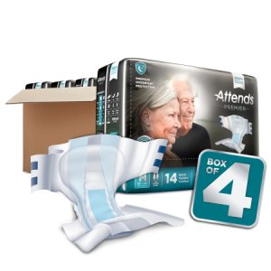 Unisex Adult Incontinence Brief Attends   Premier Medium Disposable Heavy Absorbency