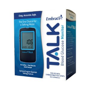 Blood Glucose Meter Embrace   6 Second Results Stores Up To 300 Results with Date and Time No Coding Required
