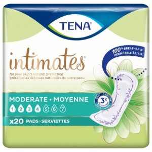 Bladder Control Pad TENA   Intimates    Moderate 11 Inch Length Moderate Absorbency Dry-Fast Core    One Size Fits Most Adult Female Disposable