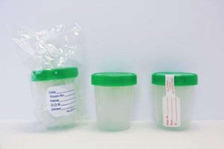 Specimen Container 120 mL (4 oz.) Screw Cap Patient Information Poly Bagged Sterile